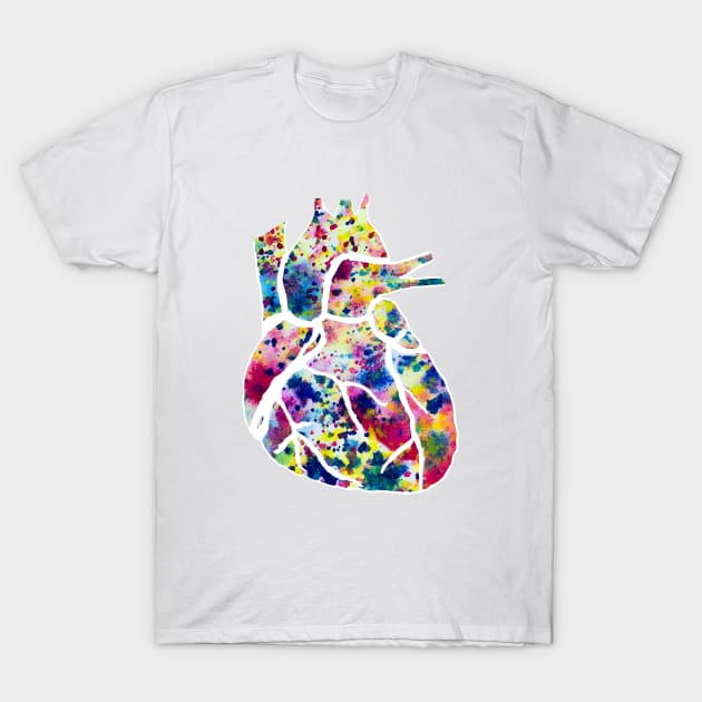 Funfetti Heart (White) T-Shirt by ayemfid